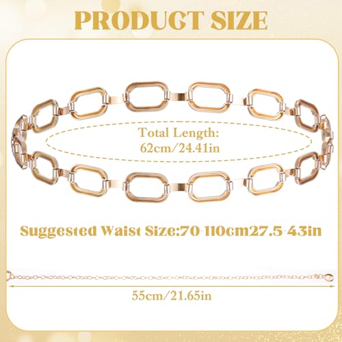 Gold Belt Chains Metal Link Chain Belt for Women Fashion, Adjustable Waist Chains Chunky Thick Gold Chain with Link Belts for Dress & Jeans2