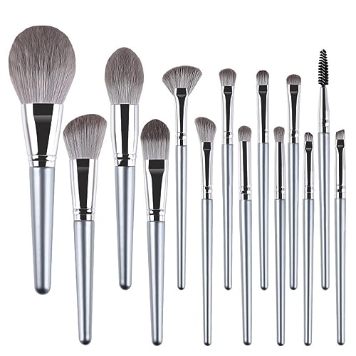 MQPALZKD Juego de brochas de maquillaje Hatsumi, 14 Uds., polvo suelto for principiantes, sombra de ojos, rubor, resaltador