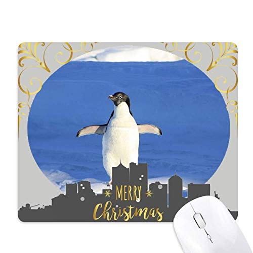 Tapis de souris chou blanc pingouin photo de Noël en caoutchouc confortable
