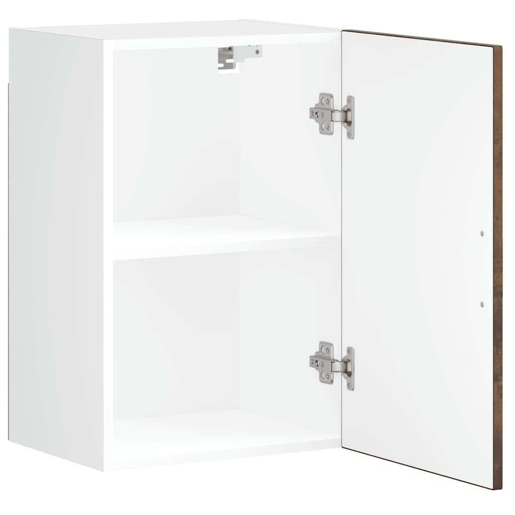 Küchen Hängeschrank Porto Räuchereiche aus Holzwerkstoff, 40 x 31 x 60 cm, mit Tür, Stauraum für Geschirr und Küchenzubehör, wandmontierter Wandschrank für Küche, Flur und Wohnzimmer