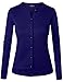 BH B.I.L.Y USA Women's Unique Button Long Sleeve Soft Knit Cardigan Sweater Royal Blue Medium