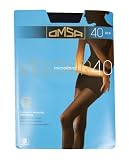 Collant donna OMSA microfibra coprente con corpino tutto nudo cuciture confort punta nuda tassello igenico articolo 197 VELOUR40, Bleu, 3M- I-F 3M - E M - D 42/44 - GB 36