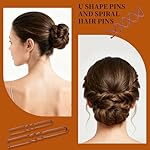 Teenitor Bobby Pins Hair Pins Hair Net Kit, 227 Bobby Pins for Women U Shaped Hair Pins, Hair Nets for Buns Spiral Pins, Hair Ties and 2 Hair Styling Tools for Women Girls Dance Ballet Brown - Image 5