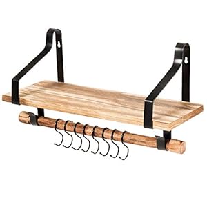 COSTWAY Wandplank, zwevende plank, wand drijvende plank, rustiek houten opbergrek voor de keuken, badkamer of woonkamer…