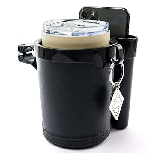 Bike Cup Holder Handlebar Cruiser with Cell Phone Holder Key Holder for Bicycle Motorcycle Scooter Boat Black