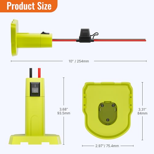 RVBOATPAT Power Wheel Battery Adapter for Ryobi Battery Adapter Battery Converter Kit 12 AWG Wire with Fuses and Connectors for Robotic RC Car Toy