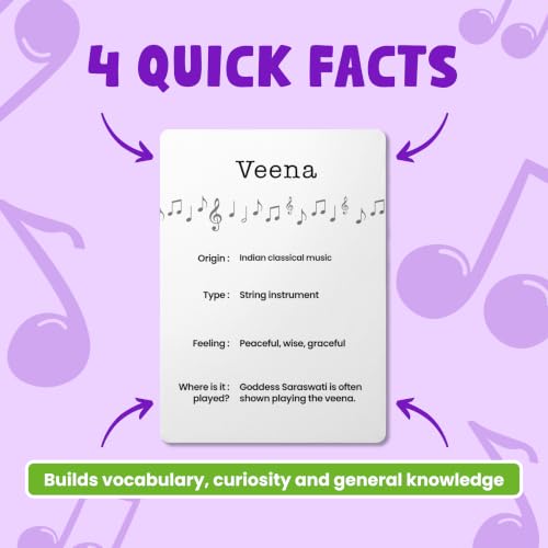 Image of Musical Instruments Flash Cards | 36 Laminated Cards | Age Group: 2-4 Years | Science Educational & Fun Activity for Kids