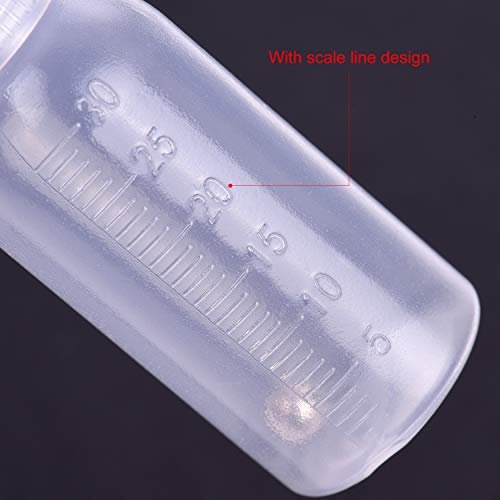 Entweg Paint bottles, Box of 10-Each 1.2-Ounce(35cc) Airbrush Bottles Paint Storage Bottles PP Jar and Cover with Scale Line Leak-proof for Dual-Action Siphon Feed Air Brush Airbrushing Accessories