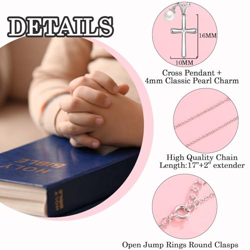 Cross Necklace for Girls, Easter First Communion Baptism Confirmation Gifts for Teenage Girls Graduation Back to School Birthday Christmas Valentines Day Gifts for Daughter Granddaughter Niece3