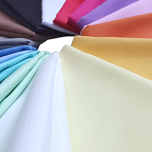 Mililanyo 16pcs 18 x 22 inches Cotton Fabric Premium Solid Precut Fabric Pure Quilting Fat Quarter Bundles Patchwork for Sewing DIY Craft
