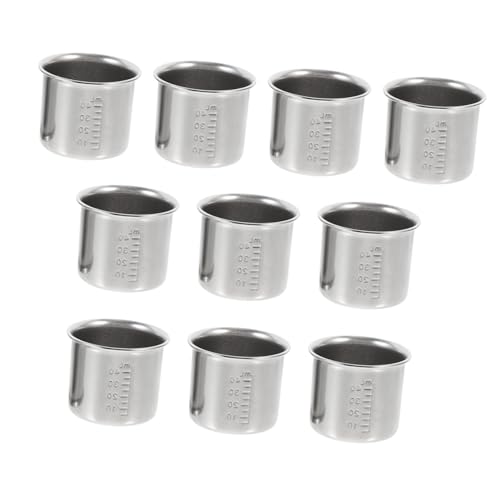 BESTYASH 10pezzi Bicchiere per Medicinali in Acciaio Misurino Scala Graduata Tazza di Misurazione Multiuso Strumento di Misurazione Resistente per Uso Domestico e Ristorante