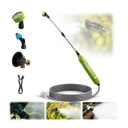 Battery Powered Sprayer Wand - 29' Electric Sprayer with 3 Adjustable Water Hose Nozzle Portable Garden Sprayer with 16ft Hose for Lawn and Garden Plant Watering