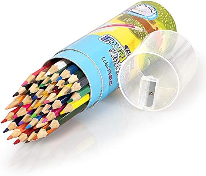 Deli 36-Pack Colored Pencils with Built-in Sharpener Vibrant Colors Pre-sharpened Pencils for School Kids Teachers for Coloring, Sketching and Drawing