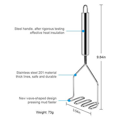 Starkitchen Potato Masher Stainless Steel Perfect For Making Mashed Potato, Banana Bread, Pumpkin Puree And Vegetables, Mashed Potatoes Masher Is Easy Clean&Use(1Pcs) #TOP2