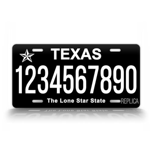 Customized Texas Inverted Black License Plate Personalized TX Auto Tag - Thumbnail 5