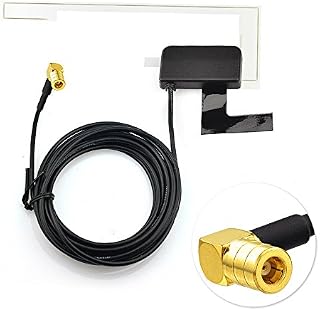 Eightwood DAB Car Aerial DAB+ Replacement Aerial SMB Plug Digital Car Radio Aerial Antenna 3 Meters Glass Windscreen Mount for Pioneer Clarion Kenwood Alpine JVC