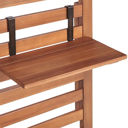 Panca Da Giardino Con Mensole E Pannello In Legno Di Acacia 80 Cm - 8