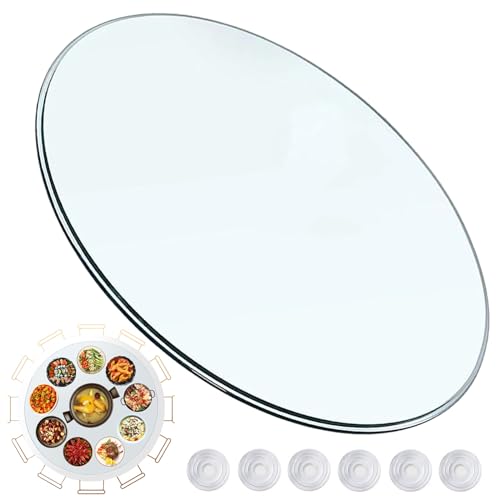 Tablero De Vidrio Redondo Transparente Ø35-100cm, Superficie Redonda De Mesa De Cristal Fácil De Limpiar, Resistente A Altas Temperaturas, Cristal Para Mesa Para Mesa De Comedor Placa Inferior(480mm)