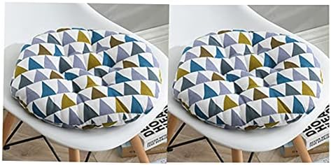 2xRound Padded Seat Cushion,Chair Seat Pads For Indoor Outdoor Garden Patio Kitchen & Office Chairs (C)