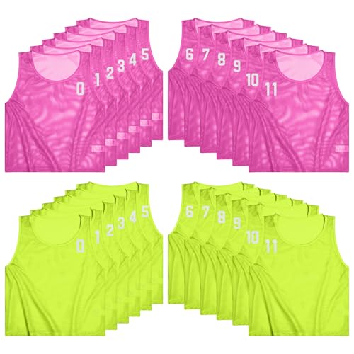 Image of Boyiee Pinnies Scrimmage Vests, Youth Pinnies Nylon Mesh Team Practice Jersey for Sports Basketball Soccer Football