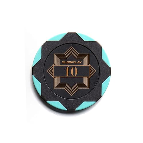 Slowplay Nash Clay Poker Chips, 14 Grams Heavyweight Clay Composite, 40Mm Large Chips In Bulk, Pack Of 50 With Denomination Of 10 #TOP7