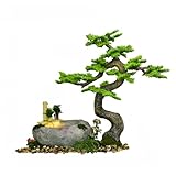 Decoración de fuente independiente de 65 pulgadas, bomba automática de faro, agua corriente, paisaje zen de roca de río natural, ideal para patios, casas clubes e interiores de entrada (piedra que