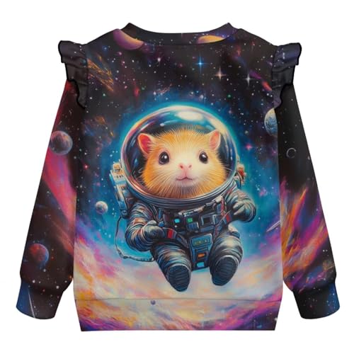 Toddler Girl Long Sleeve Shirt Ruffle Crewneck Sweatshirts Long Sleeve Tops for Girls Fall Winter Clothes Size 1-84