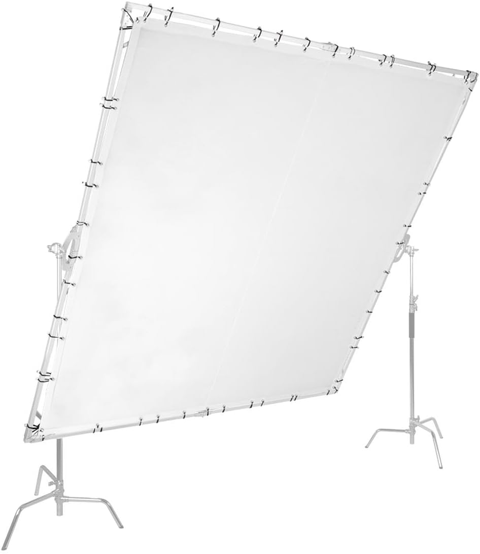 Glow 12x12' Butterfly Light Modifier Scrim Kit w/Lightweight Collapsible Aluminum Frame, White Diffuser Screen Fabric and Carry Case, Perfect for Still/Video Portrait Photography