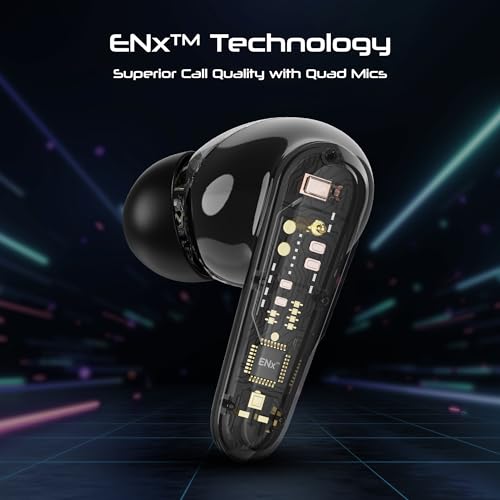 Image of Boat Immortal 181, 40HRS Battery, 4Mics ENx, 40ms Low Latency, RGB Led Lights, Fast Charge, IWP Tech, v5.3 Bluetooth Earbuds, TWS Ear Buds Wireless Earphones with mic, Gaming Earbuds (Black Sabre)