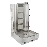EMPURA 21' Heavy-Duty Vertical Broiler Gas | Commercial Gyro Rotisserie Griller with U-Shape Burner for Concession Stand | 100 lb Capacity, 9500 BTU, 21'W x 23'D x 37'H, Stainless Steel, NSF, 120v