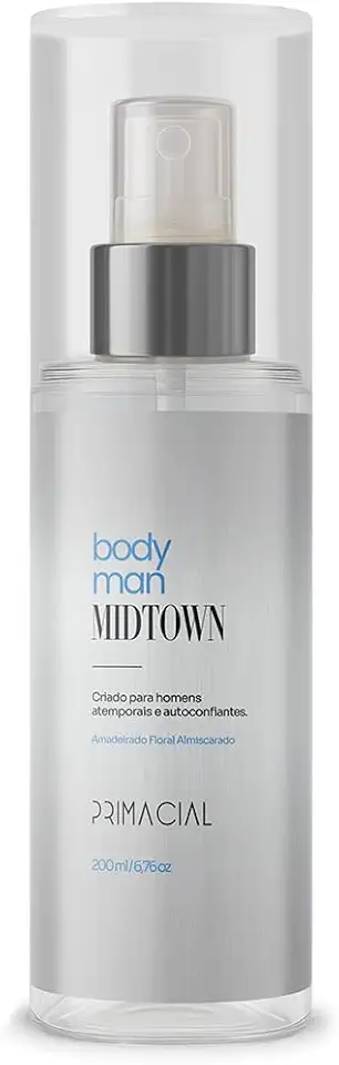 Body Splash MIDTOWN 200ml by Primacial - Fragrância Amadeirado com Notas de Lavanda e Bergamota