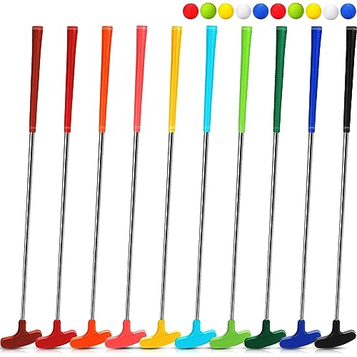 Libima 10 Pack Junior Golf Putter Golfs Putters Bulk with 10 Practice Golf Balls for Men and Women Two Way Mini Golfs Putter for Left and Right Handed Golfers for Adult(35 Inch)