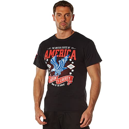 T-shirt manches courtes Rothco Freedom & Liberty col rond motif aigle États-Unis