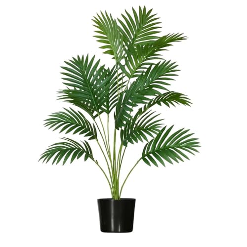Artificial Areca Palm Plant 60 cm with Black Pot | 12 Leaves Real...