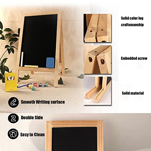 Wooden A-Frame Chalkboard Sign，Sandwich Board Menu Display, Double Sided, Freestanding, 8\" by 12\",Small Countertop Chalkboard Easel with Chalk, Kitchen, Restaurants, Bar, Wedding and Home Decor - Thumbnail 3