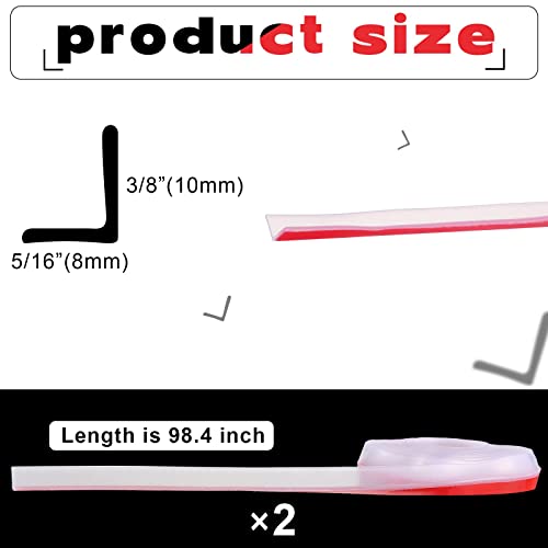 Tondiamo 2 Pieces 196.9 Inch Shower Door Side Seal Strip Frameless Shower Door Side Seal Shower Door Gasket #TOP1