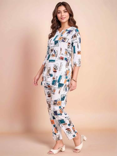 Image of RICHIK Women's Co-ord Set|Kurta Set for Women|Printed Kurta with Pant|Co-ord Set