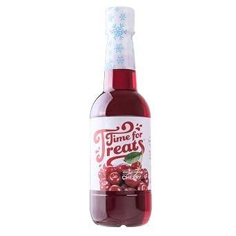 Time For Treats Flavored Syrup 16.9 Fluid Ounce Bottle for Snow Cones, Homemade Sodas, Cocktails, Coffee, Baking and More Cherry