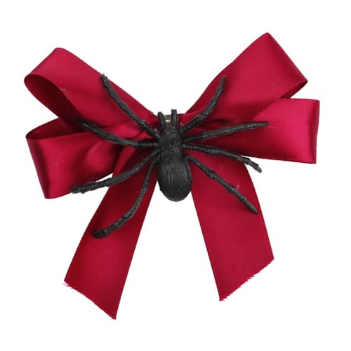 Image of Havilah Halloween Hair Clip 2 Pcs - Spider Bow Accessory for Cosplay Cute Side Clip Unique Bangs Clip - Red