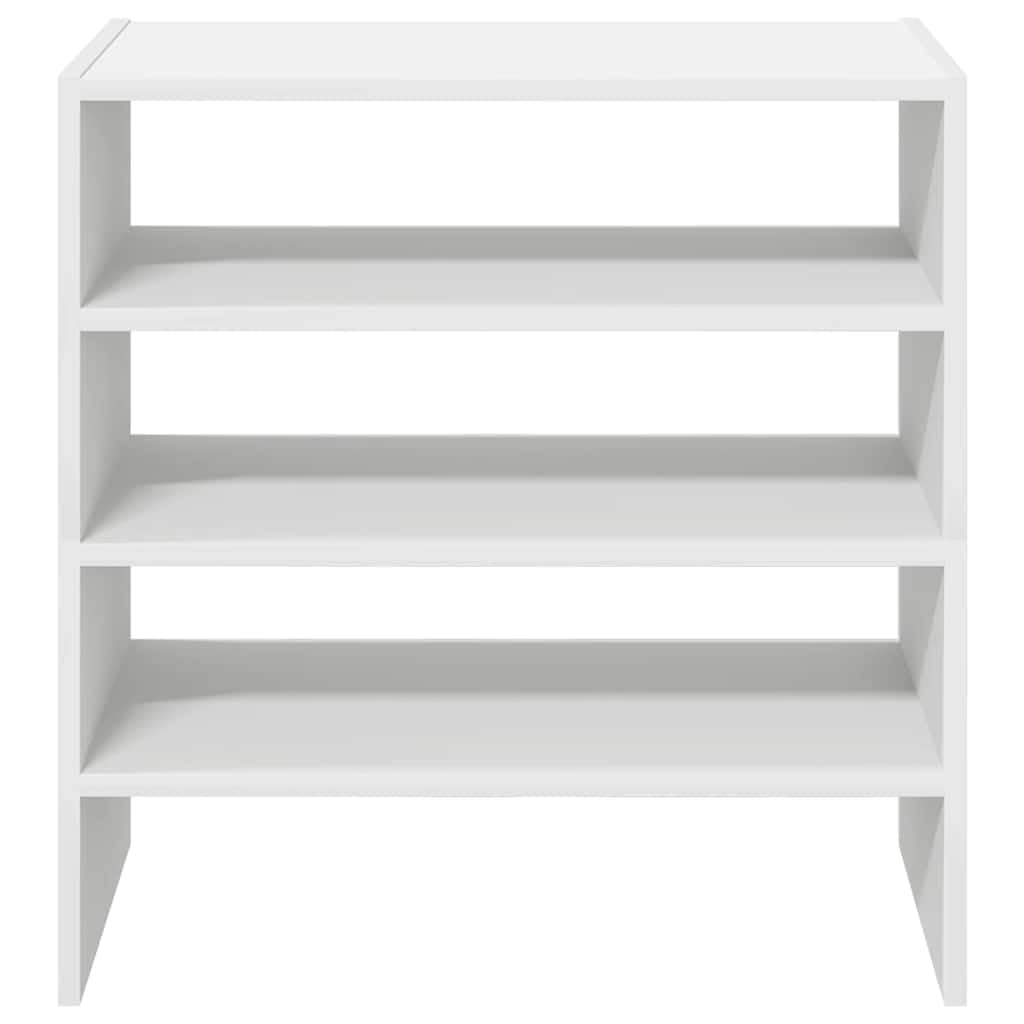 Schuhregale 2 STK. Stapelbar Weiß 60x30x30,5 cm - Flexibler Schuhorganizer aus Holzwerkstoff, Modulares Schuhschrank Set für Flur und Diele