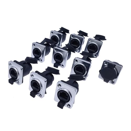 Prise Ethernet encastrable RJ45 mâle-femelle type D avec capuchon protecteur étanche