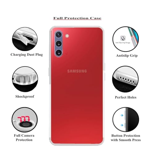 Image of COVERBLACK Soft Rubber Silicon Clear Back Cover Compatible Model for Samsung Galaxy Note 10 - Transparent
