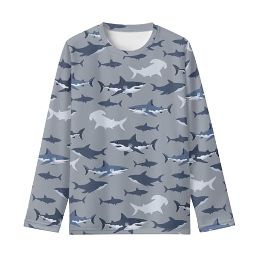 Long Sleeve Shirts for Boys Trendy Crew Neck Pullover Casual Loose Basic Sports Top Size 3-162