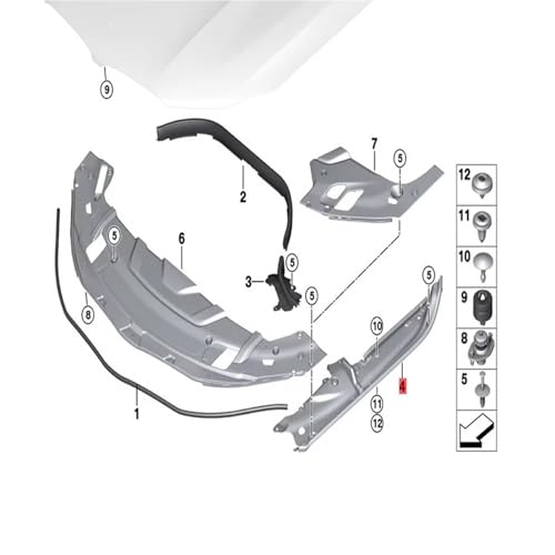 Support fixation pare-chocs avant BMW E65 750i 2005 2006 2007 2008 - 5