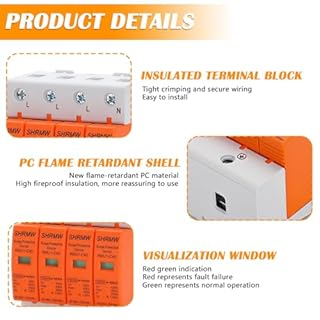 Binario Guida 60KA Protezione Scaricatore di Tensione, Dispositivo di Protezione Contro Le Sovratensioni 4P, Protezioni Sovratensione 4P, Scaricatore di Sovratensione per Protezione Contro Fulmini