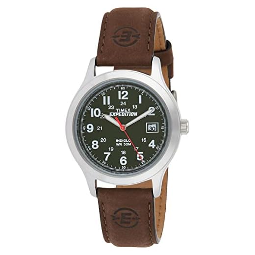 Timex Men's T40051 Expedition Metal Field Brown/Olive Leather Strap Watch