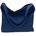 Colorful Seasons Canvas Bag with Magnetic Snap Large Size Simple Design Thick and Sturdy Navy Blue