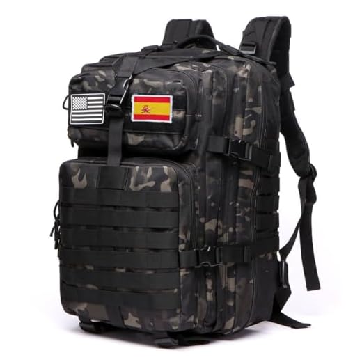 GUJOIN Mochila Tática 50 Litros con Sistema Molle - Gran Capacidad Militar Impermeable para Emergencias de 3 Días Caza Senderismo y Acampadas - Mochila para Actividades al Aire Libre