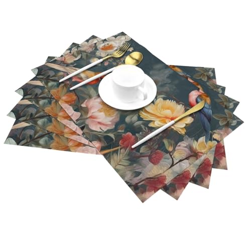 Set de table résistant à la chaleur : lot de 4 protections antidérapantes lavables en PVC