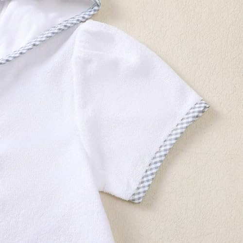 Toddler Baby Terry Swim Cover Up Girl Boy Beach Cute Cartoon Elephant Embroidered Hooded Zipper Coverups for Swimwear4